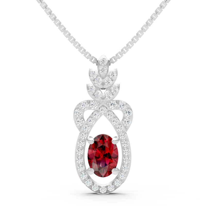 Garnet Regal Knot Oval Focus Splendor Pendant