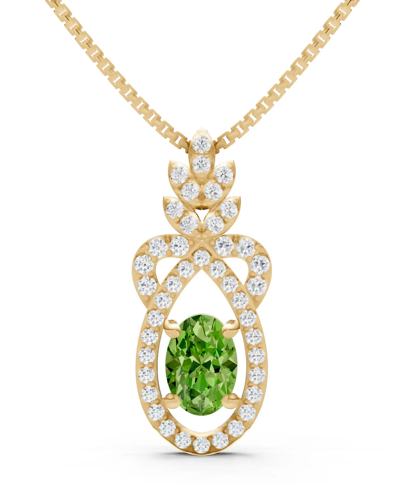 Peridot Regal Knot Oval Focus Splendor Pendant