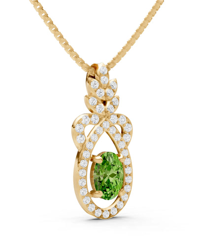 Peridot Regal Knot Oval Focus Splendor Pendant