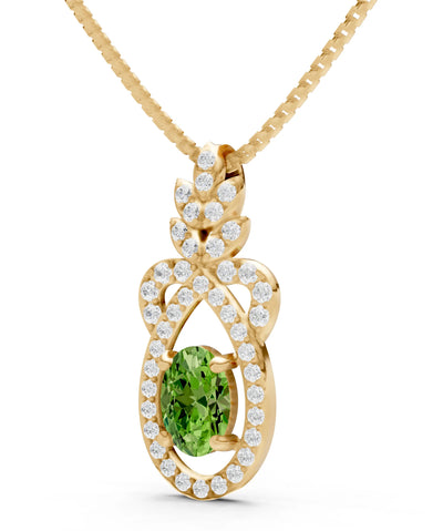 Peridot Regal Knot Oval Focus Splendor Pendant