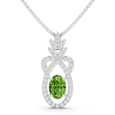 Peridot Regal Knot Oval Focus Splendor Pendant