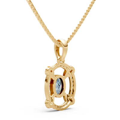Aquamarine Oval Gemstone Pendant