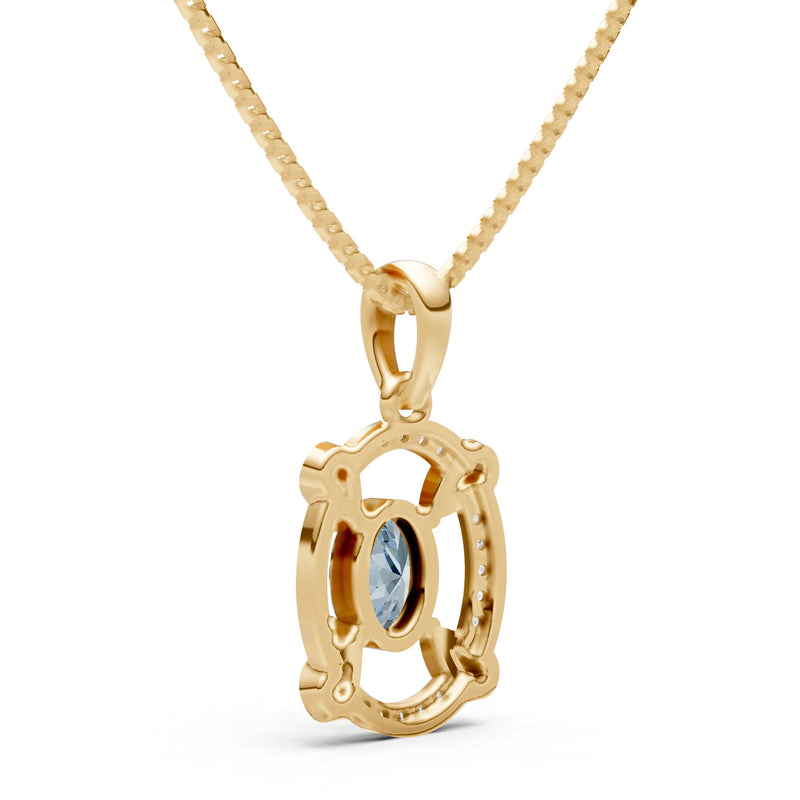 Aquamarine Oval Gemstone Pendant