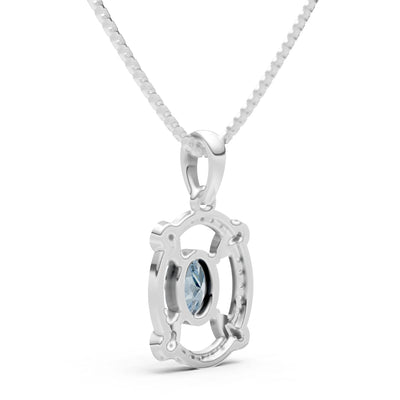 Aquamarine Oval Gemstone Pendant
