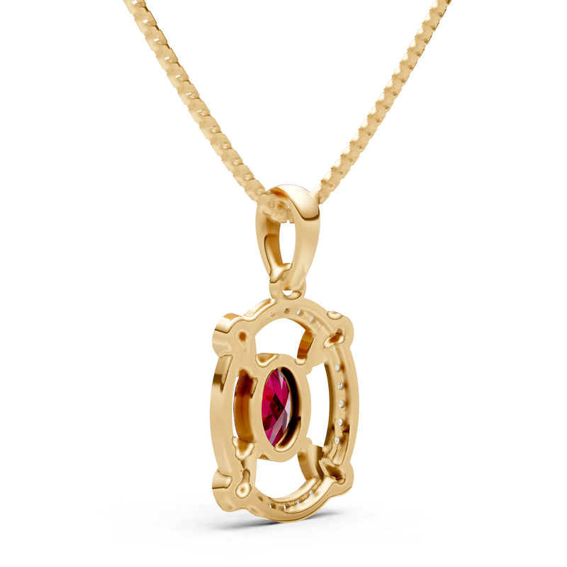 Ruby Oval Gemstone Pendant
