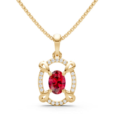 Ruby Oval Gemstone Pendant