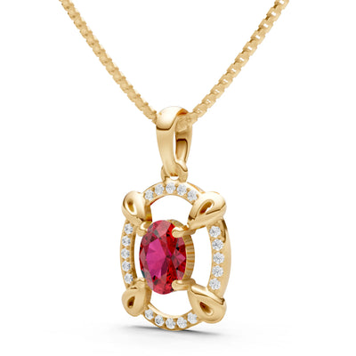 Ruby Oval Gemstone Pendant