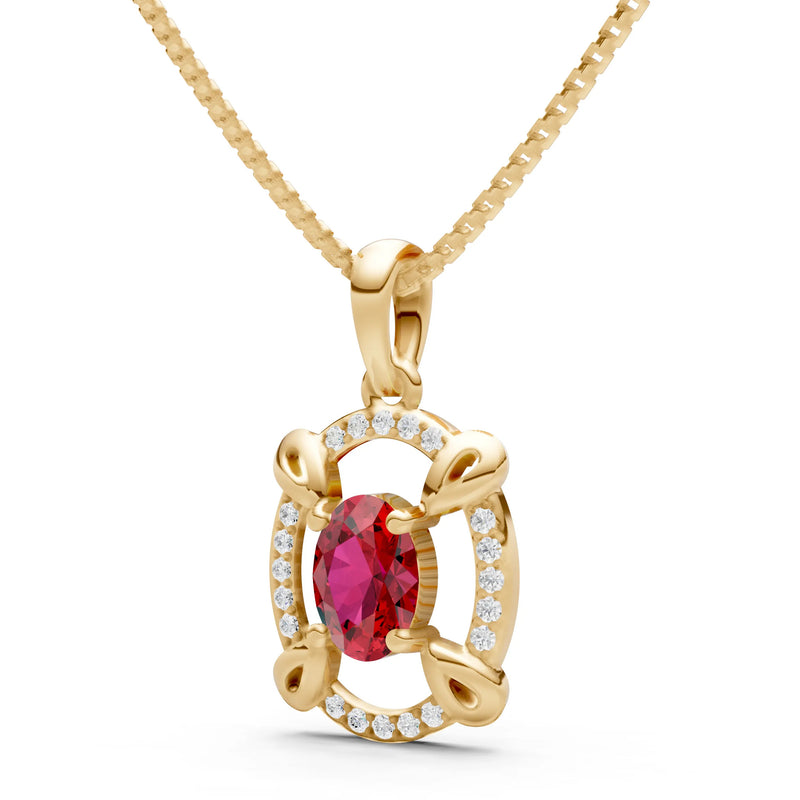Ruby Oval Gemstone Pendant