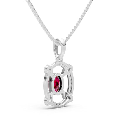 Ruby Oval Gemstone Pendant