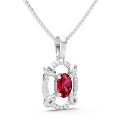 Ruby Oval Gemstone Pendant