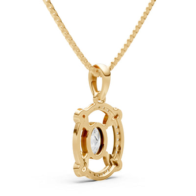 Diamond Oval Gemstone Pendant