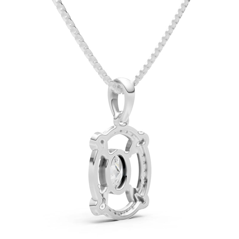 Diamond Oval Gemstone Pendant