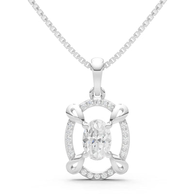 Diamond Oval Gemstone Pendant