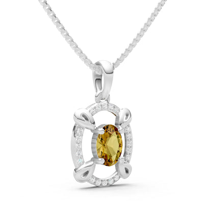 Citrine Oval Gemstone Pendant