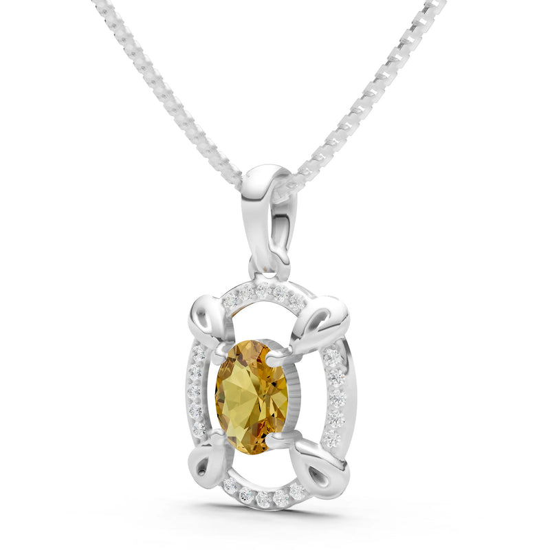 Citrine Oval Gemstone Pendant