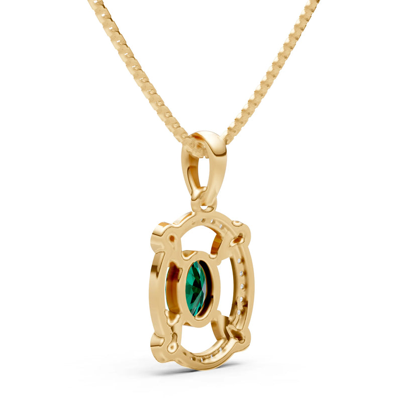 Emerald Oval Gemstone Pendant