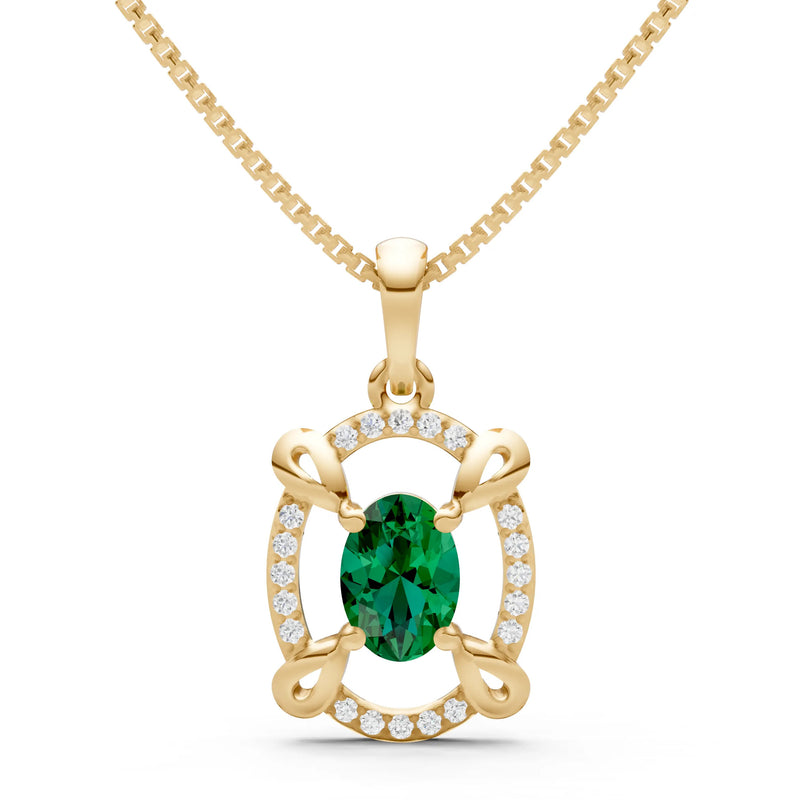 Emerald Oval Gemstone Pendant