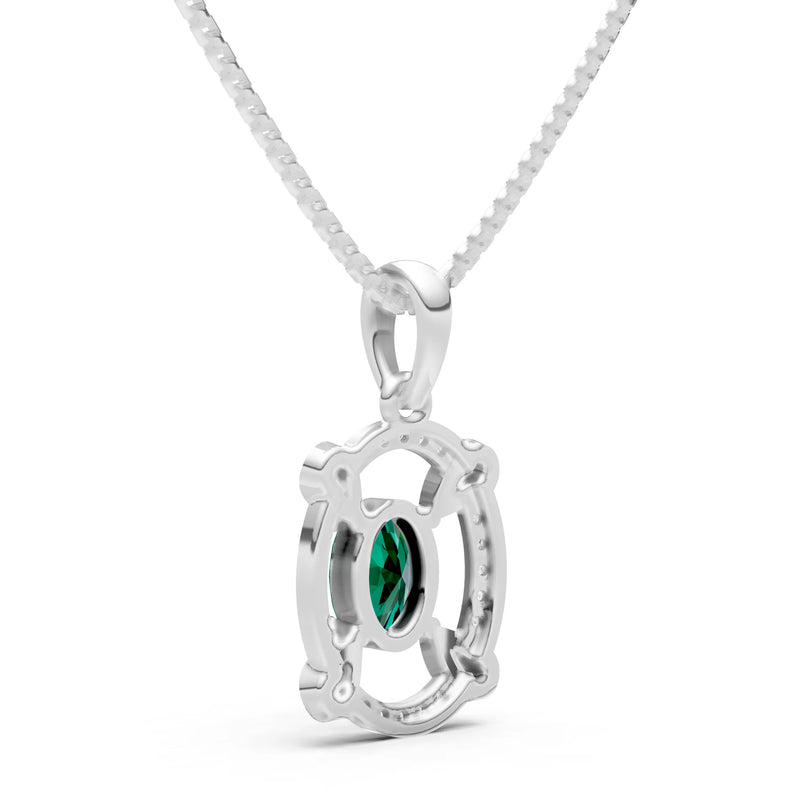 Emerald Oval Gemstone Pendant