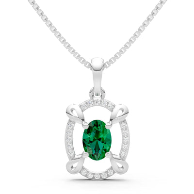 Emerald Oval Gemstone Pendant