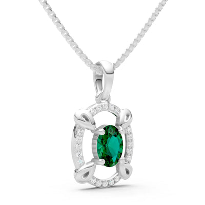 Emerald Oval Gemstone Pendant