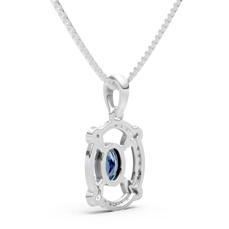 London Blue Topaz Oval Gemstone Pendant