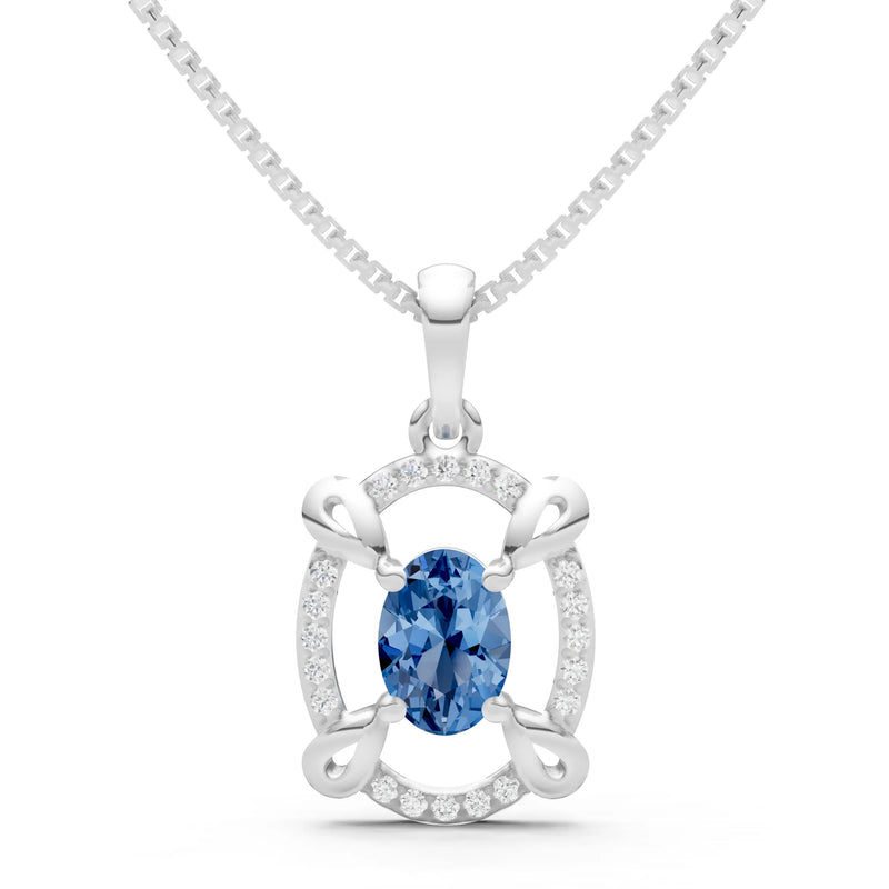 London Blue Topaz Oval Gemstone Pendant