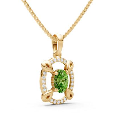 Peridot Oval Gemstone Pendant