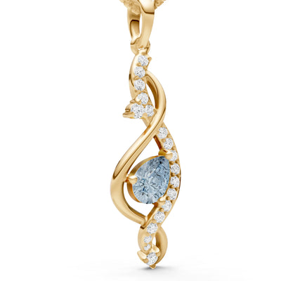 Aquamarine Infinity Drop Entwine Glimmer Pendant