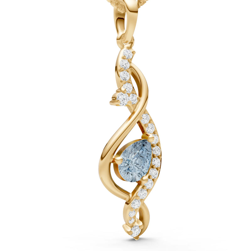 Aquamarine Infinity Drop Entwine Glimmer Pendant