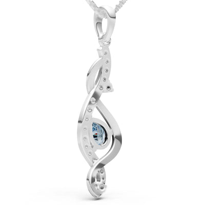 Aquamarine Infinity Drop Entwine Glimmer Pendant
