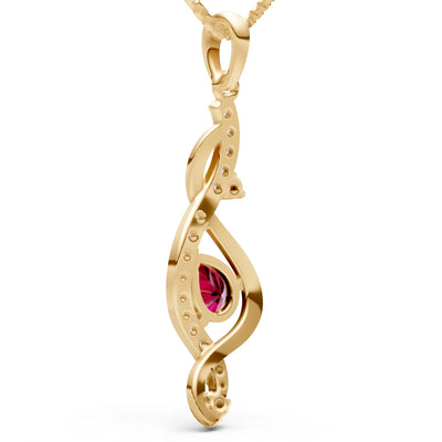 Ruby Infinity Drop Entwine Glimmer Pendant