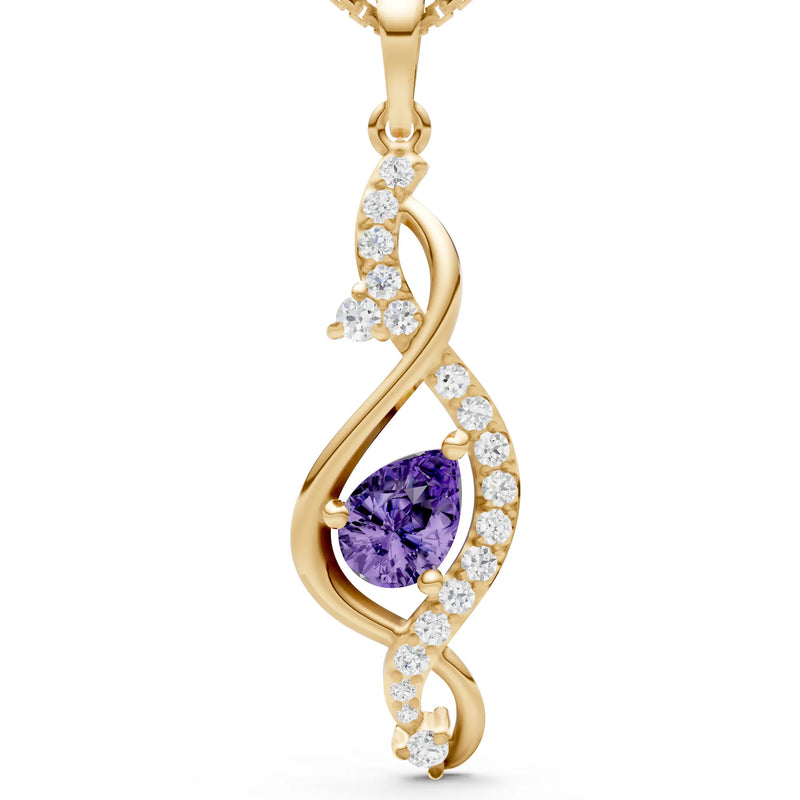 Amethyst Infinity Drop Entwine Glimmer Pendant