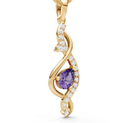 Amethyst Infinity Drop Entwine Glimmer Pendant