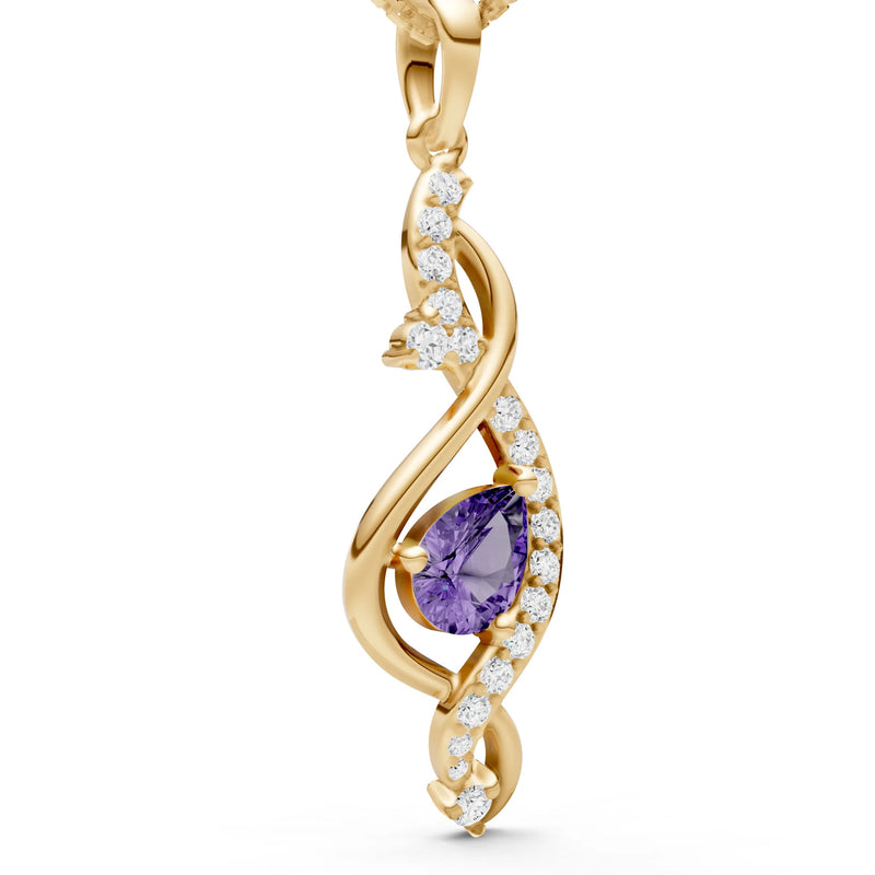 Amethyst Infinity Drop Entwine Glimmer Pendant