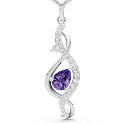 Amethyst Infinity Drop Entwine Glimmer Pendant