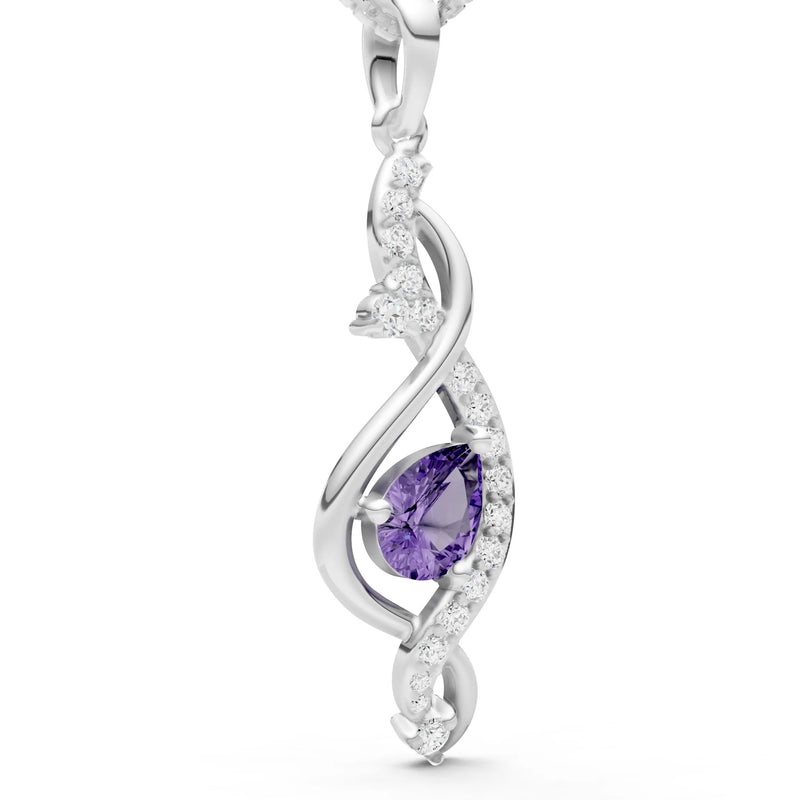 Amethyst Infinity Drop Entwine Glimmer Pendant