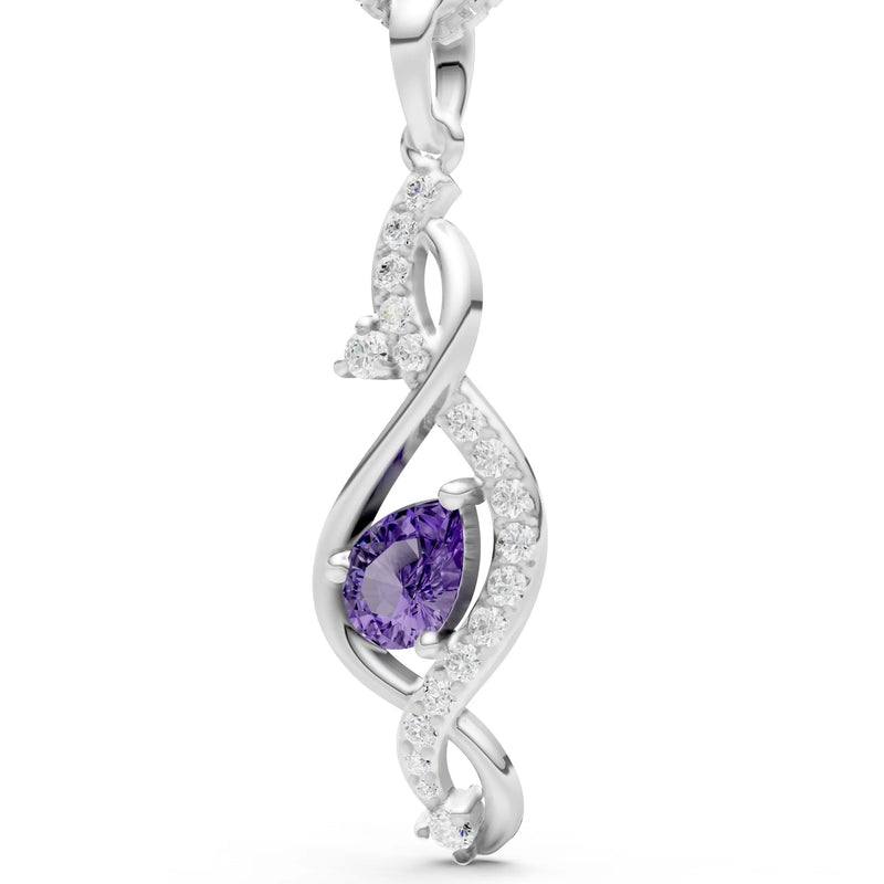 Amethyst Infinity Drop Entwine Glimmer Pendant