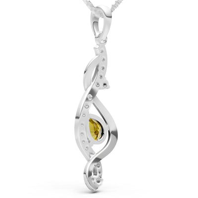 Citrine Infinity Drop Entwine Glimmer Pendant