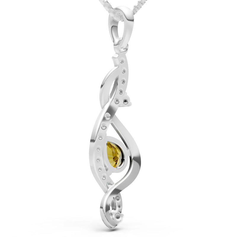 Citrine Infinity Drop Entwine Glimmer Pendant