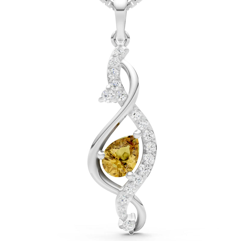 Citrine Infinity Drop Entwine Glimmer Pendant