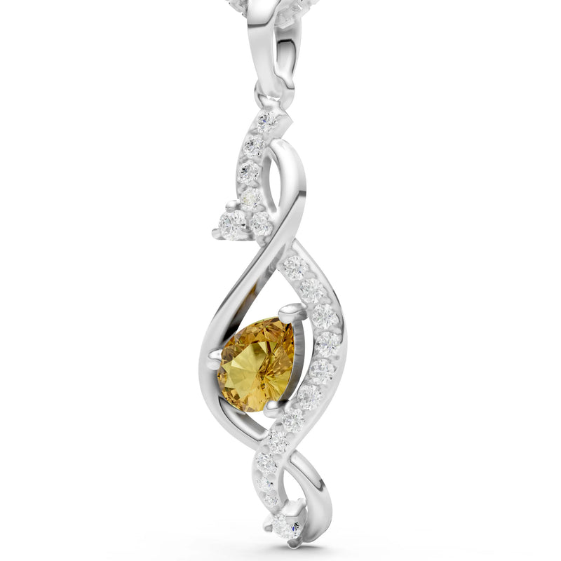 Citrine Infinity Drop Entwine Glimmer Pendant