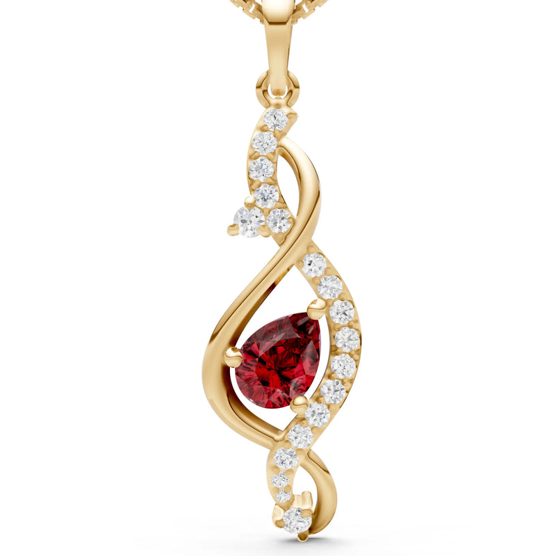 Garnet Infinity Drop Entwine Glimmer Pendant