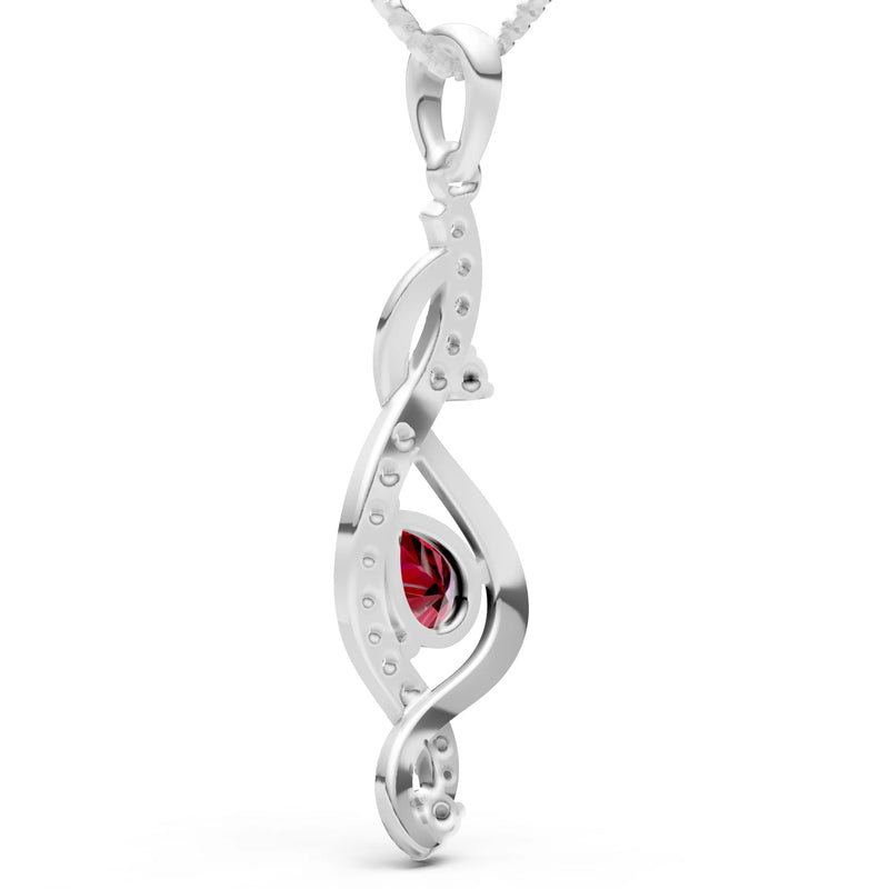 Garnet Infinity Drop Entwine Glimmer Pendant