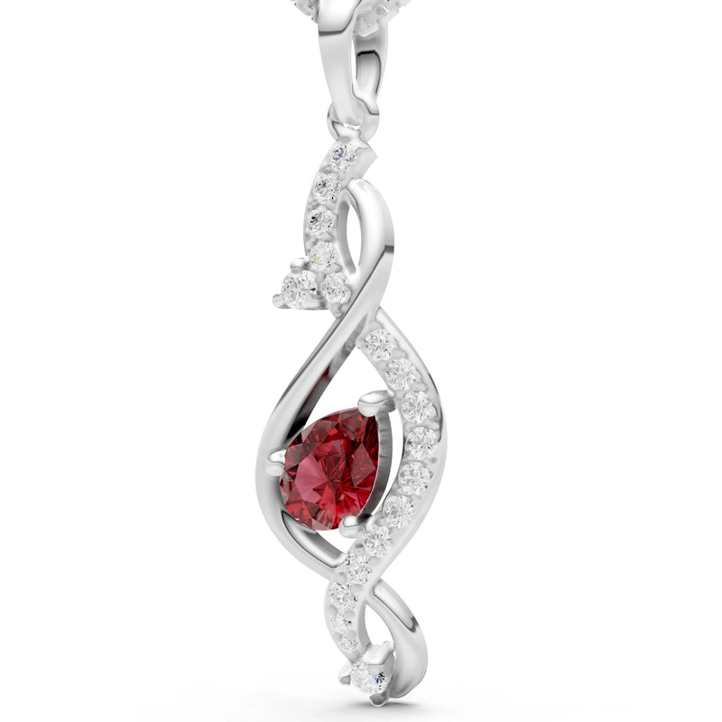 Garnet Infinity Drop Entwine Glimmer Pendant