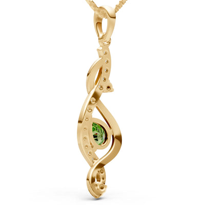 Peridot Infinity Drop Entwine Glimmer Pendant