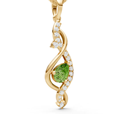 Peridot Infinity Drop Entwine Glimmer Pendant