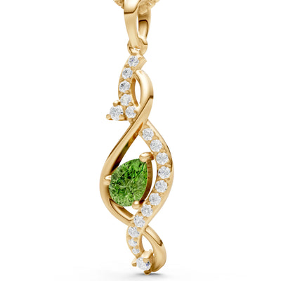 Peridot Infinity Drop Entwine Glimmer Pendant