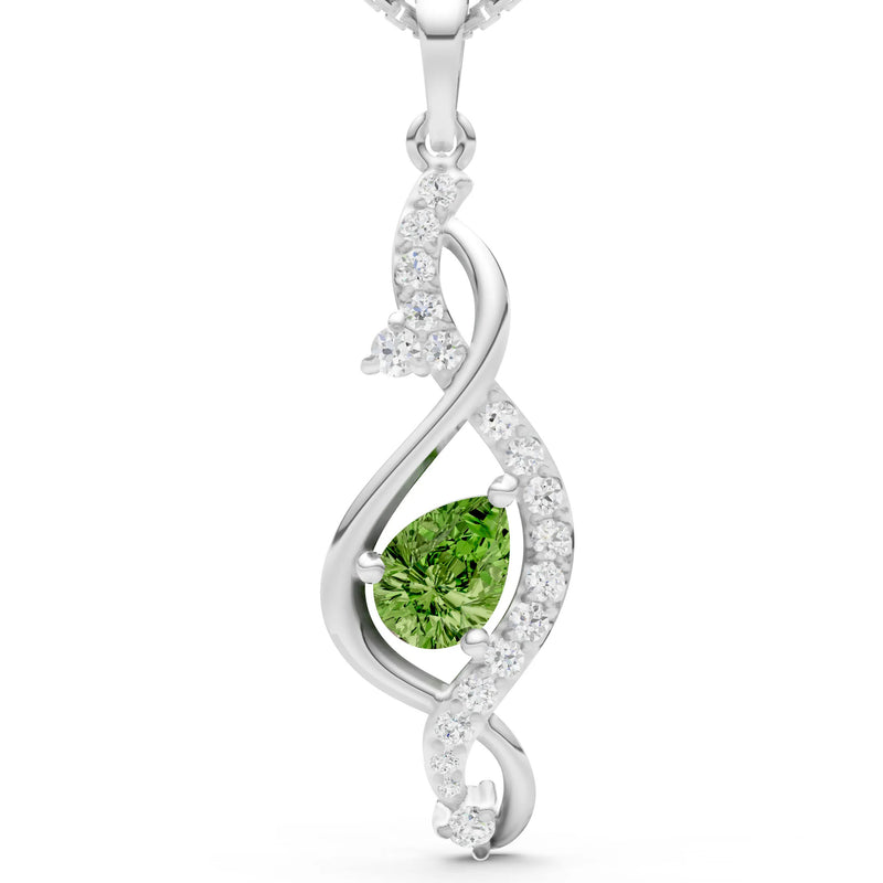 Peridot Infinity Drop Entwine Glimmer Pendant