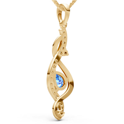 Swiss Blue Topaz Infinity Drop Pendant