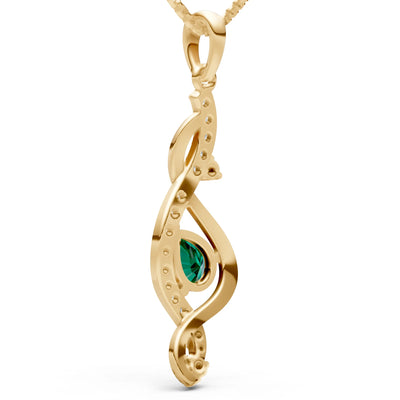 Emerald Infinity Drop Entwine Glimmer Pendant